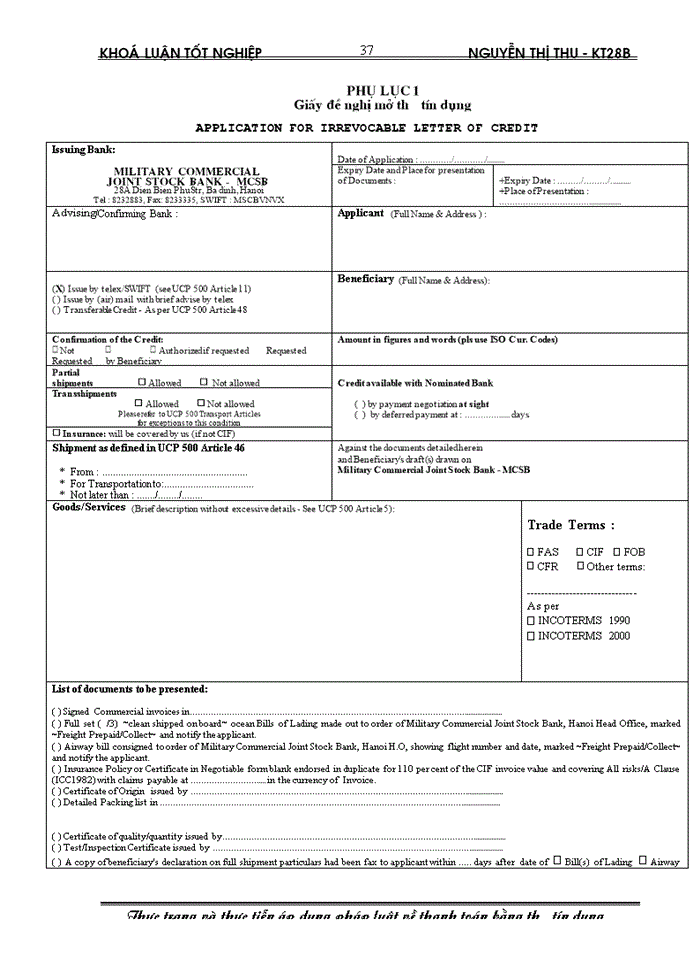image for page Thực trạng và thực tiễn áp dụng pháp luật về thanh toán bằng thư tín dụng