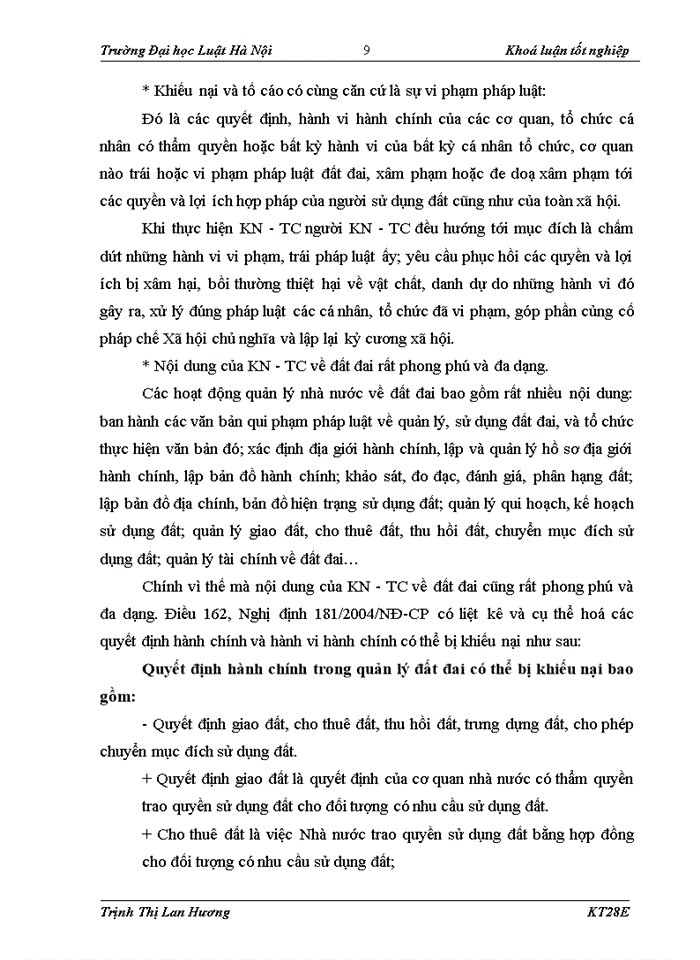 image for page Pháp luật về giải quyết khiếu nại, tố cáo trong lĩnh vực quản lý và sử dụng đất đai