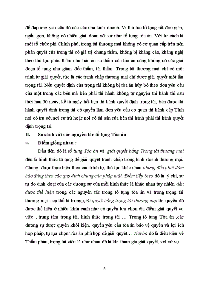 image for page Phân tích các nguyên tắc giải quyết tranh chấp thương mại bằng trọng tài thương mại. So sánh với các nguyên tắc tố tụng Tòa án