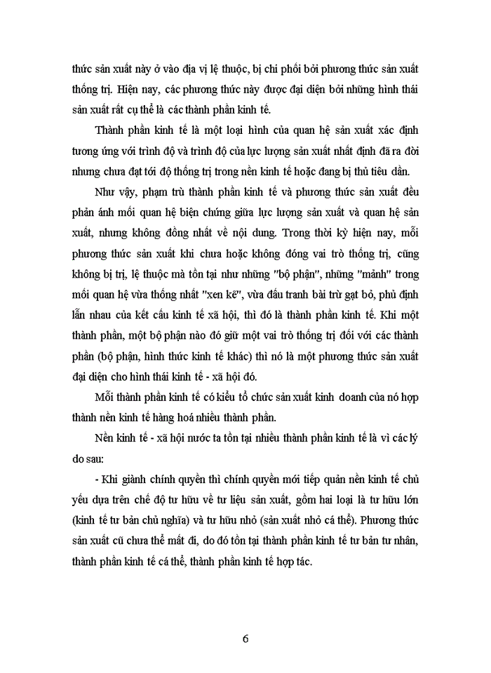 image for page Sự thống nhất giữa các mặt đối lập của các thành phần kinh tế Việt Nam