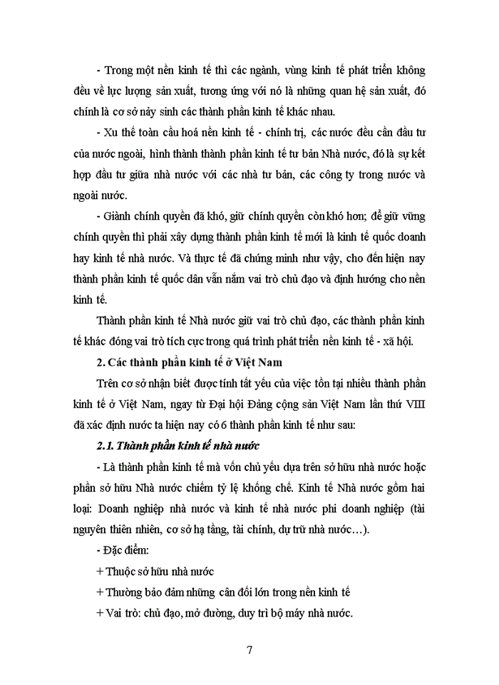 image for page Sự thống nhất giữa các mặt đối lập của các thành phần kinh tế Việt Nam