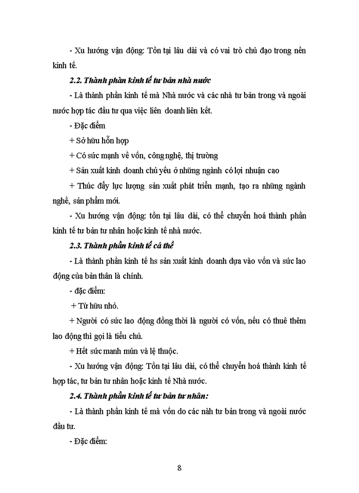 image for page Sự thống nhất giữa các mặt đối lập của các thành phần kinh tế Việt Nam