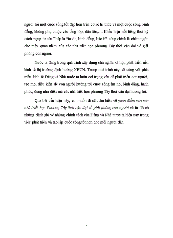 image for page quan điểm của các nhà triết học Phương Tây thời cận đại về giải phóng con người