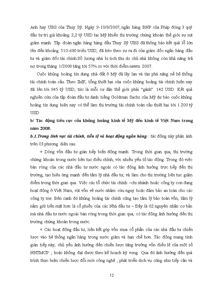 image for page Vận dụng nguyên tắc toàn diện của sự nhận thức khoa học để phân tích nguyên nhân dẫn đến suy thoái kinh tế Việt Nam năm 2008