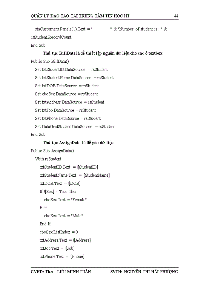 image for page Quản lý đào tạo tại trung tâm tin học HT