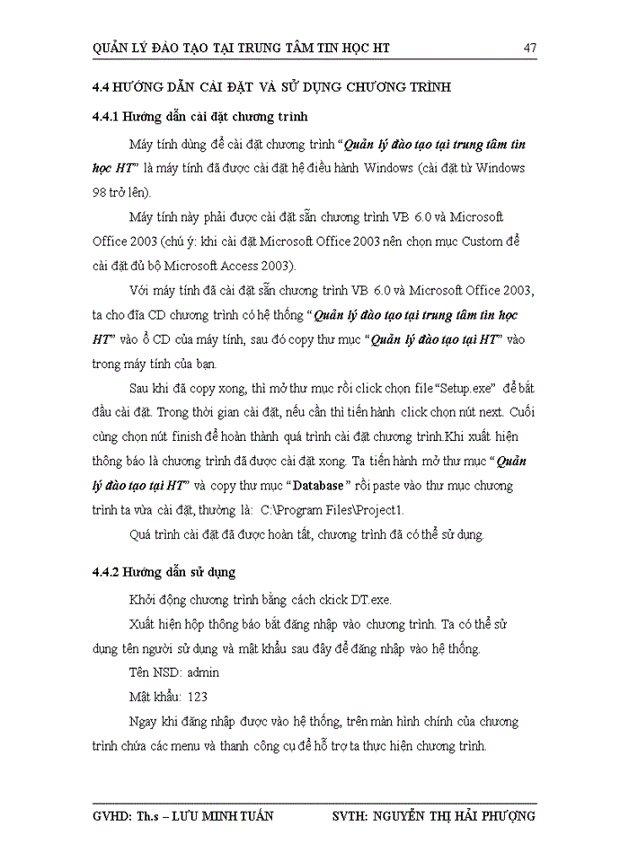 image for page Quản lý đào tạo tại trung tâm tin học HT