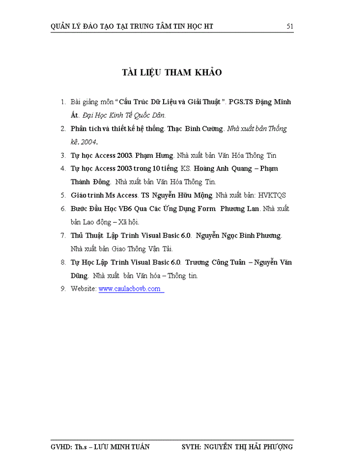 image for page Quản lý đào tạo tại trung tâm tin học HT