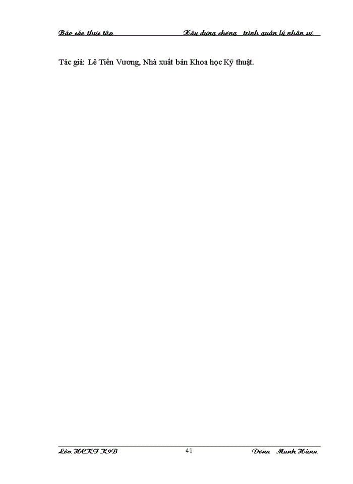 image for page Xây dựng chương trình quản lý nhân sự