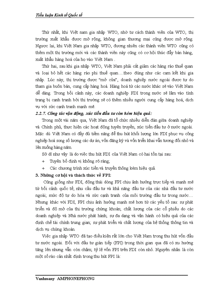 image for page Những cơ hội và thách thức đối với việc phát triển lĩnh vực đầu tư nước ngoài tại Việt Nam sau khi gia nhập tổ chức thương mại thế giới (WTO) và giải pháp