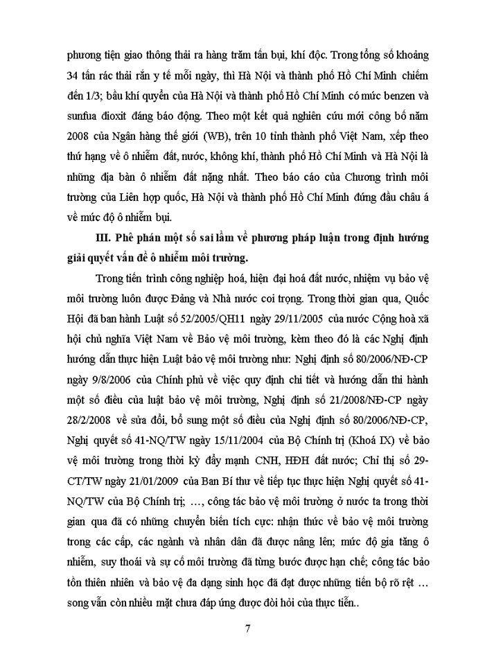 image for page Ô nhiễm môi trường đô thị và công nghiệp ở Việt Nam - Thực trạng và giải pháp