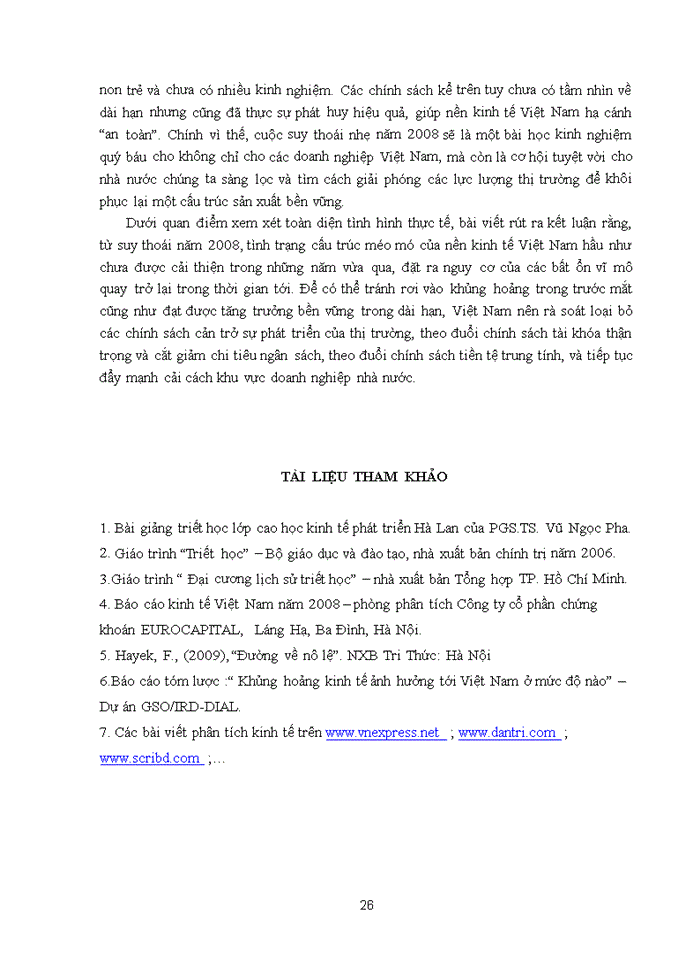 image for page Vận dụng nguyên tắc toàn diện của sự nhận thức khoa học để phân tích nguyên nhân dẫn đến suy thoái kinh tế Việt Nam năm 2008
