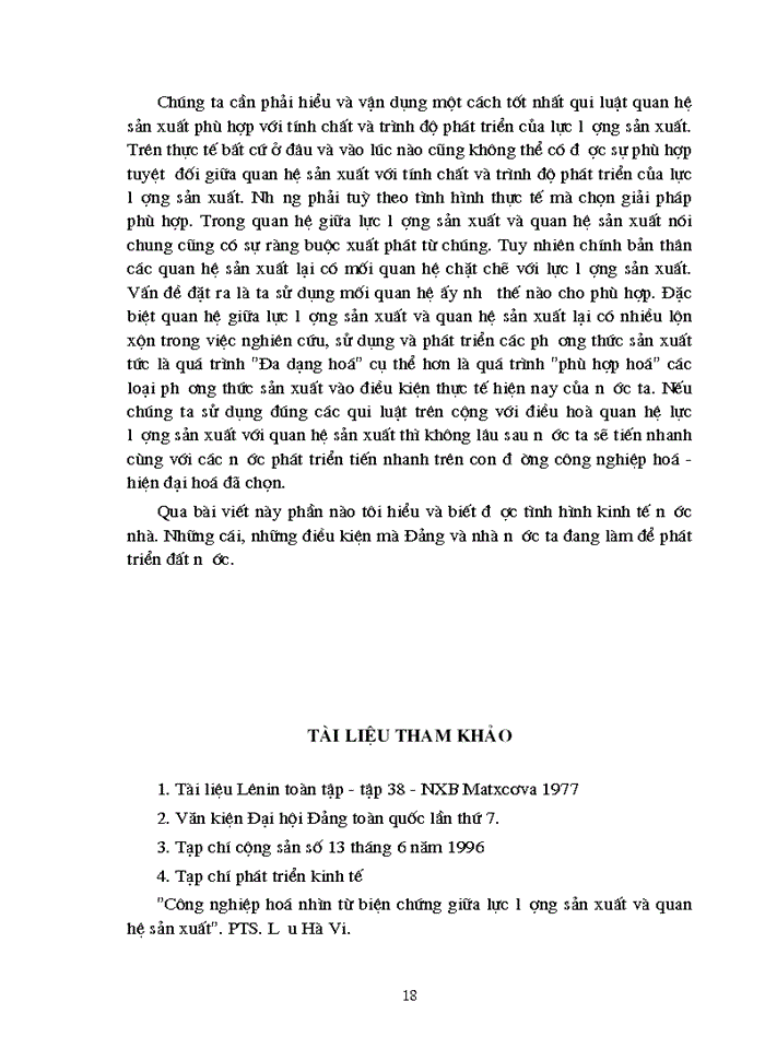image for page Quan hệ biện chứng giữa lực lượng sản xuất và quan hệ sản xuất. Sự vận dụng của Đảng ta trong đường lối đổi mới ở Việt Nam