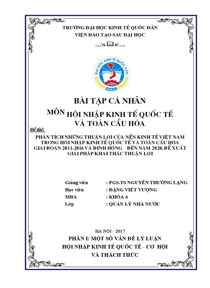image for page Phân tích những khó khăn của nền kinh tế Việt Nam trong hội nhập kinh tế quốc tế và toàn cầu hóa giai đoạn 2011 – 2016 và định hướng đến năm 2020, đề xuất giải pháp vượt qua khó khăn