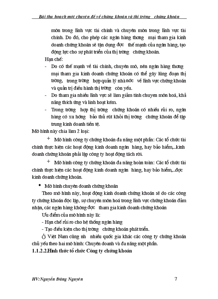 image for page Bài thu hoạch một chuyên đề về chứng khoán và thị trường chứng khoán