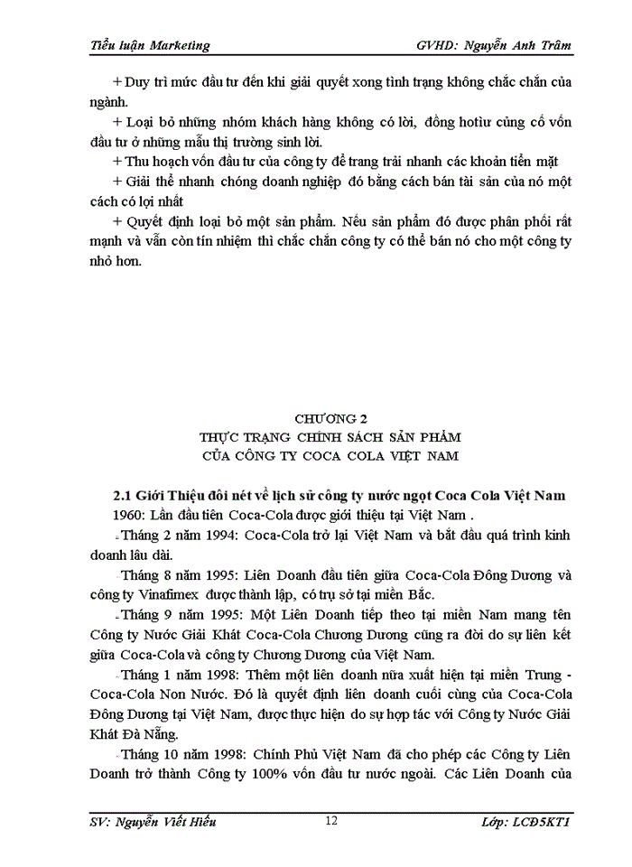 image for page Thực trạng chính sách sản phẩm của Coca Cola