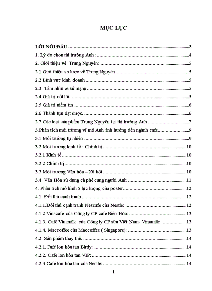 image for page Marketing hỗn hợp của công ty cafe Trung Nguyên tại Anh