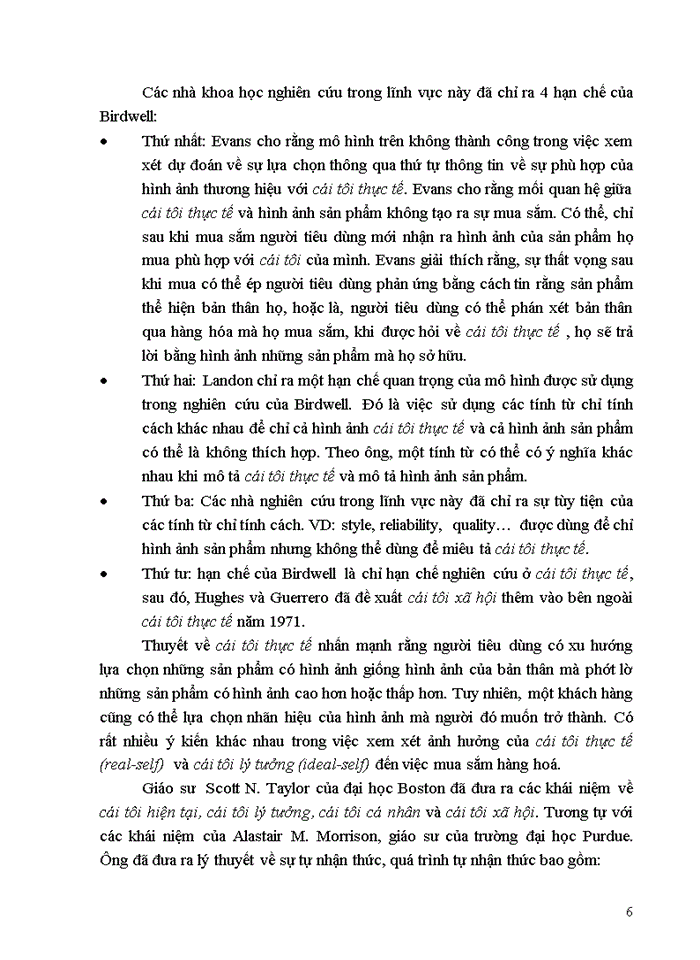 image for page Nghiên cứu ảnh hưởng của sự tự quan niệm về bản thân đến hành vi của người tiêu dùng
