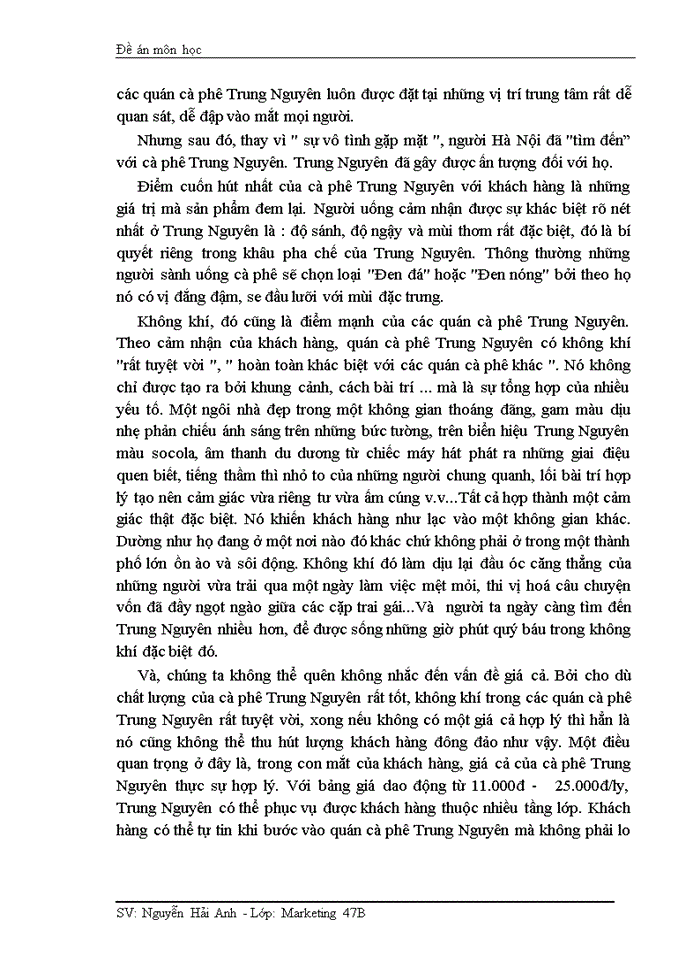 image for page Nghiên cứu chiến lược định vị của sản phẩm cà phê phin Trung Nguyên trên thị trường Hà Nội