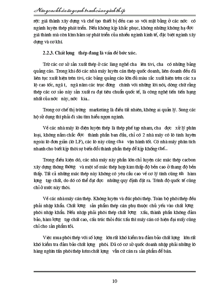 image for page Nâng cao khả năng cạnh tranh của ngành thép nước ta trong qúa trình hội nhập khu vực và quốc tế