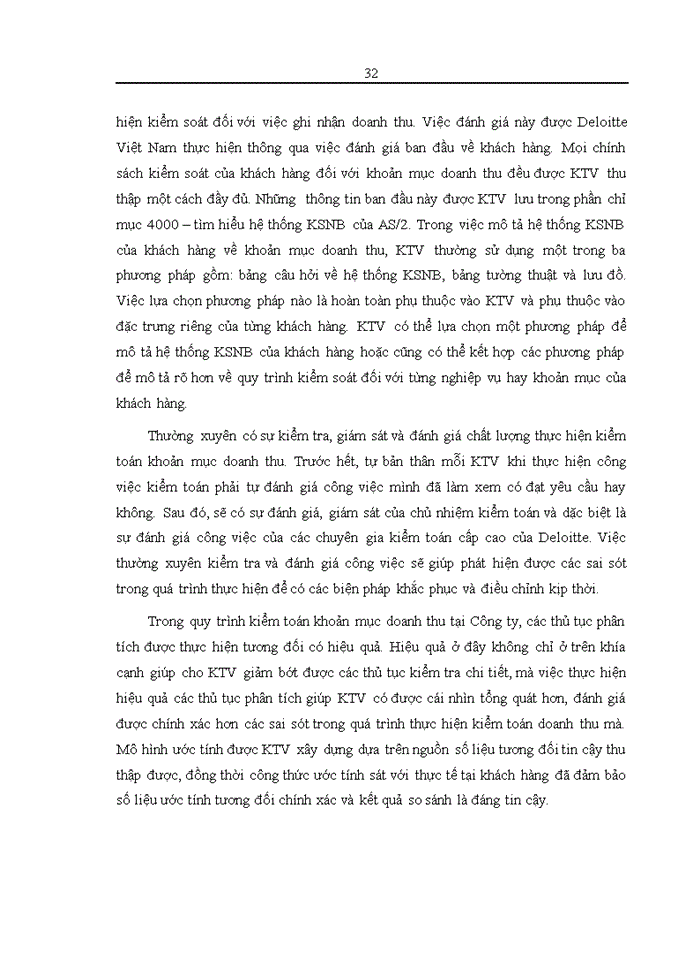 image for page Kiểm toán khoản mục doanh thu bán hàng và cung cấp dịch vụ trong quy trình kiểm toán BCTC  do Công ty TNHH Deloitte Việt Nam thực hiện