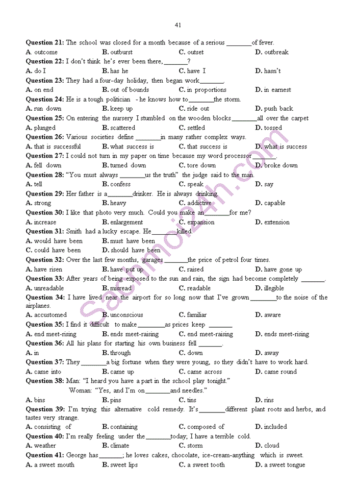 image for page 100 câu trắc nghiệm  tiếng anh