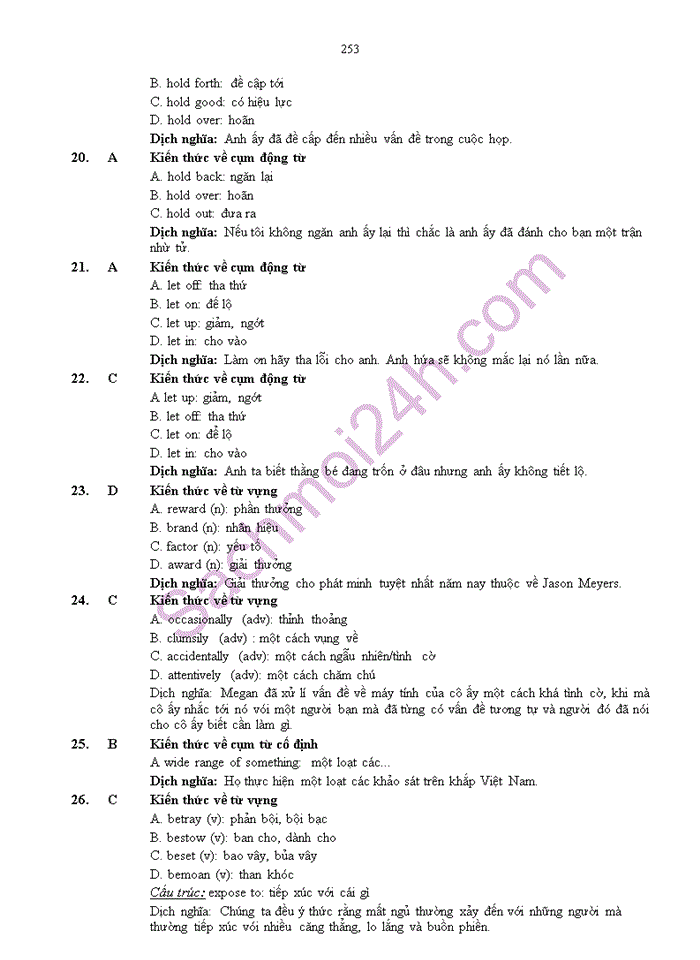 image for page 100 câu trắc nghiệm  tiếng anh