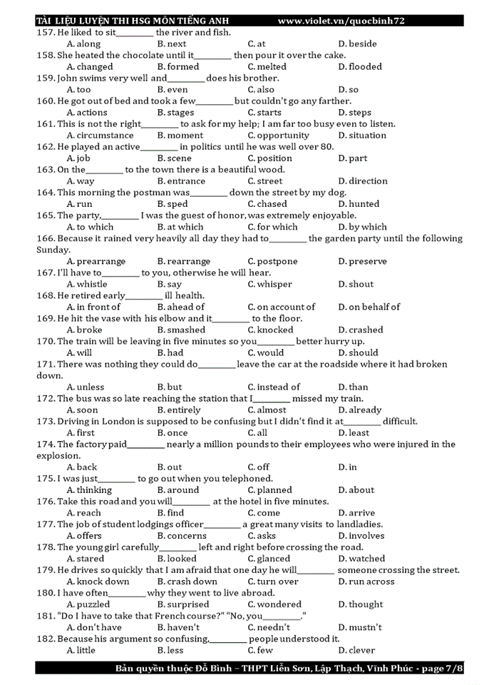 image for page Bài tập về từ vựng và ngữ pháp - Lexico Grammar