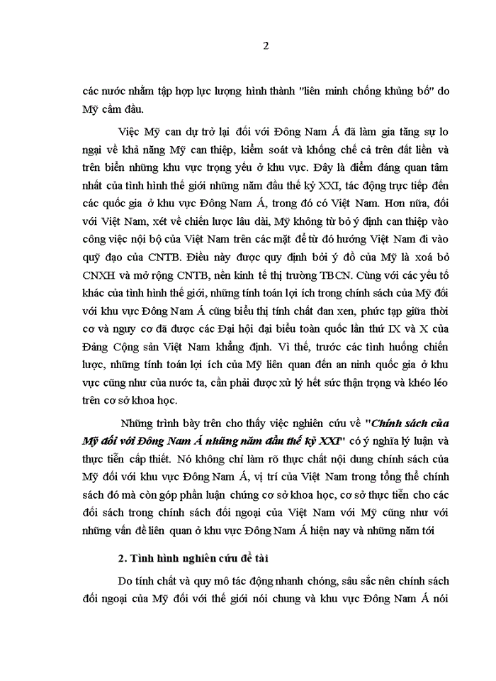 image for page Chính sách của Mỹ đối với Đông Nam Á những năm đầu thế kỷ XXI