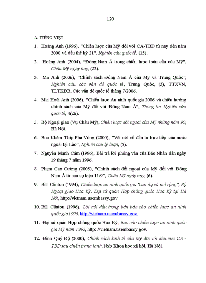 image for page Chính sách của Mỹ đối với Đông Nam Á những năm đầu thế kỷ XXI