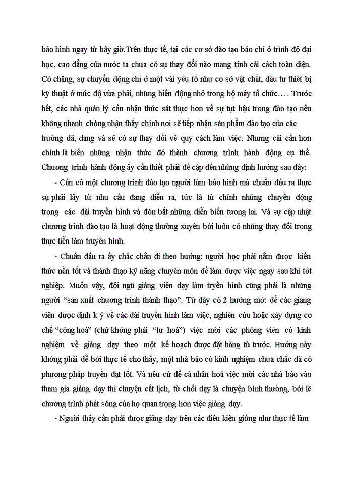 image for page Từ những chuyển động trong lĩnh vực truyền hình bàn về công tác đào tạo ngƣời làm báo hình nhà báo TRẦN TIẾN