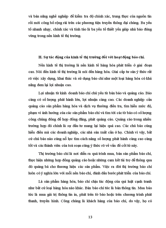 image for page Những tác động của nền kinh tế thị trường đối với hoạt động báo chí