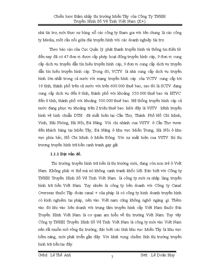 image for page Chiến lược thâm nhập thị trường Miền Tây của Công Ty TNHH Truyền Hình Số Vệ Tinh Việt Nam (K+)