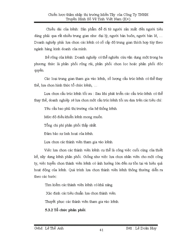 image for page Chiến lược thâm nhập thị trường Miền Tây của Công Ty TNHH Truyền Hình Số Vệ Tinh Việt Nam (K+)