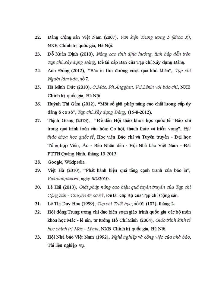 image for page Nâng cao năng lực cạnh tranh của các tạp chí ban đảng trong thời kỳ đổi mới và hội nhập quốc tế