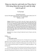 Nâng cao năng lực cạnh tranh của Tổng công ty Viễn thông Quân đội trong bối cảnh hội nhập kinh tế quốc tế