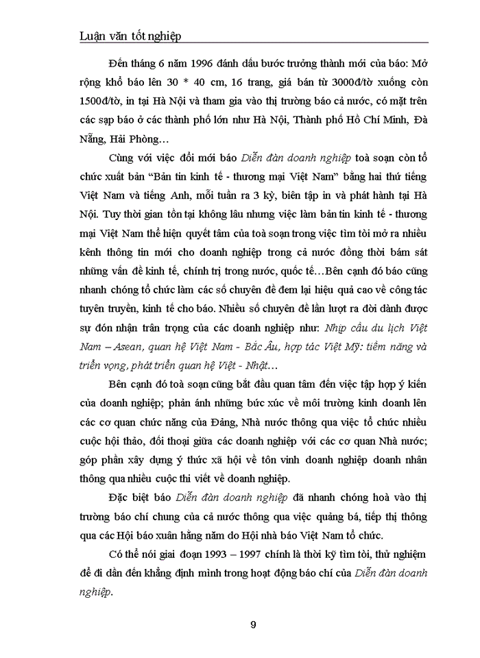 image for page Nâng cao năng lực cạnh tranh của báo in Diễn đàn doanh nghiệp trên thị trường báo in kinh tế tiếng Việt