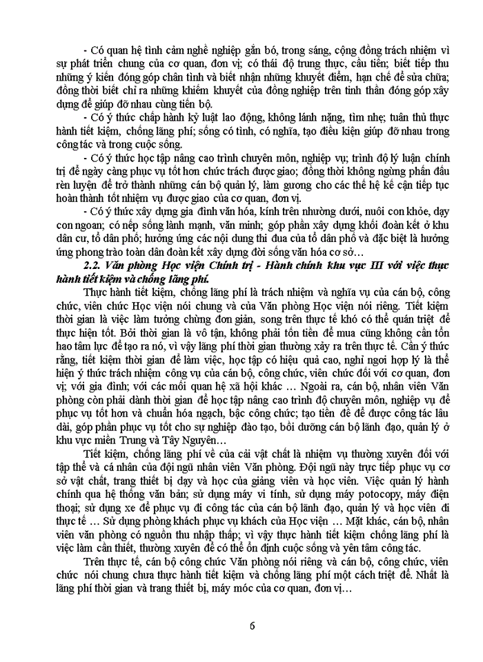 image for page Văn phòng học viện chính trị - hành chính khu vực iii với việc học tập tư tưởng hồ chí minh về thực hành tiết kiệm, chống tham ô, lãng phí, quan liêu