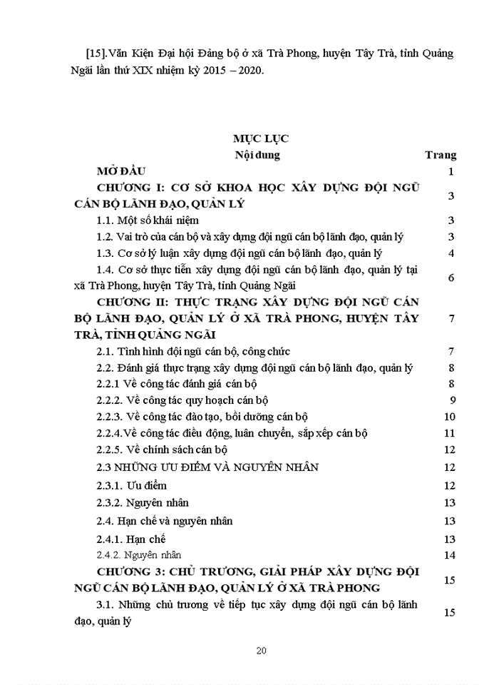 image for page Xây dựng đội ngũ cán bộ lãnh đạo quản lý ở Đảng bộ xã Trà Phong, huyện Tây Trà, tỉnh Quảng Ngãi hiện nay