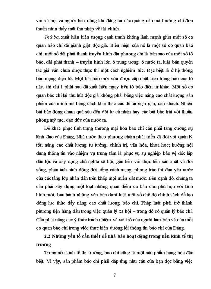 image for page Những tác động của nền kinh tế thị trường đối với hoạt động báo chí