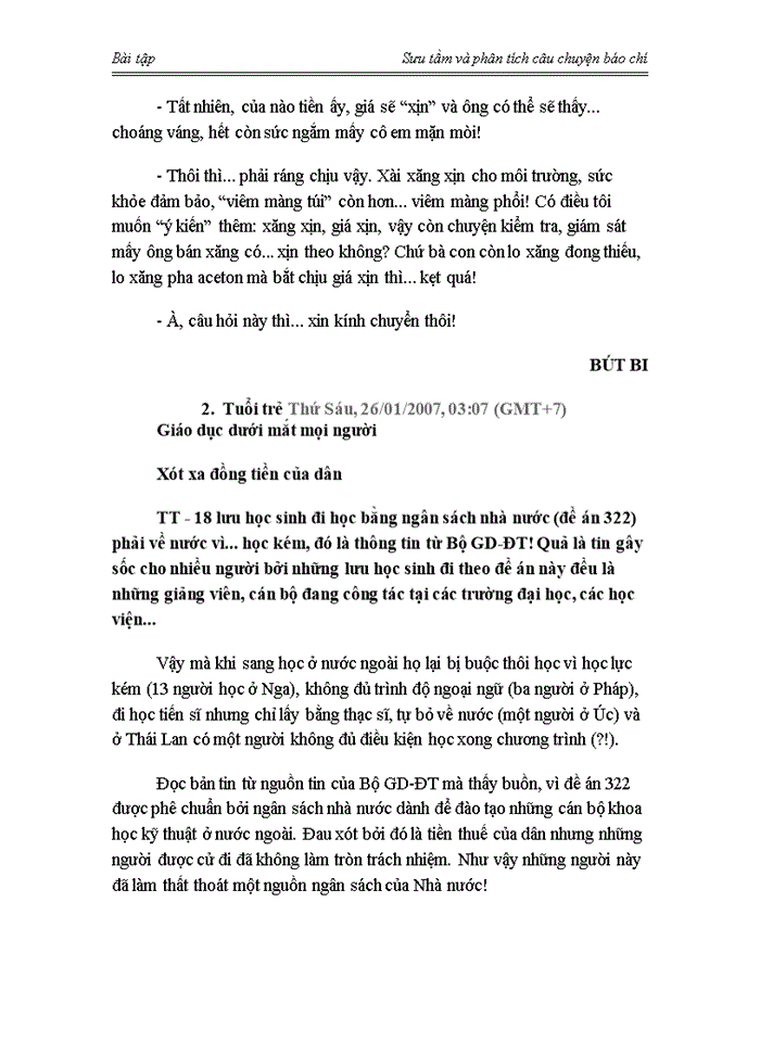 image for page Sưu tầm và phân tích câu chuyện báo chí