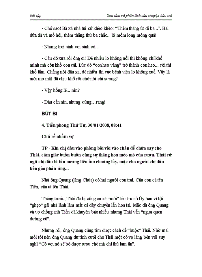 image for page Sưu tầm và phân tích câu chuyện báo chí