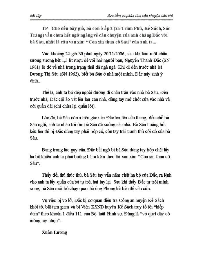 image for page Sưu tầm và phân tích câu chuyện báo chí