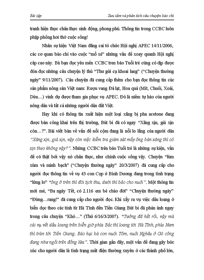 image for page Sưu tầm và phân tích câu chuyện báo chí