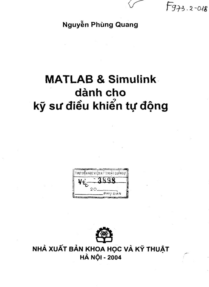 image for page Matlab & Simulink dành cho kỹ sư điều khiển tự động