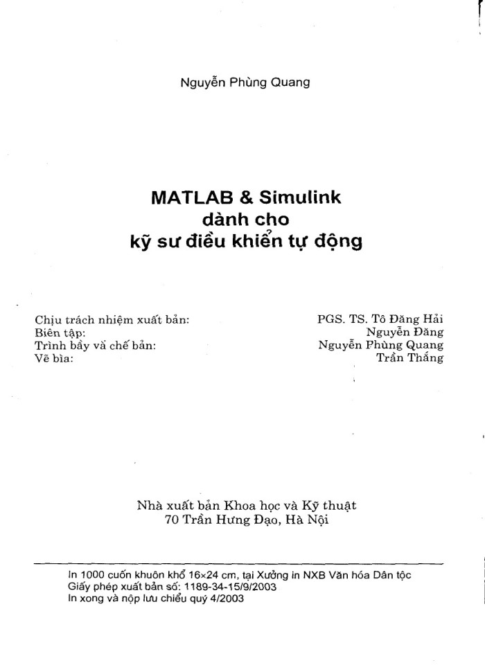 image for page Matlab & Simulink dành cho kỹ sư điều khiển tự động