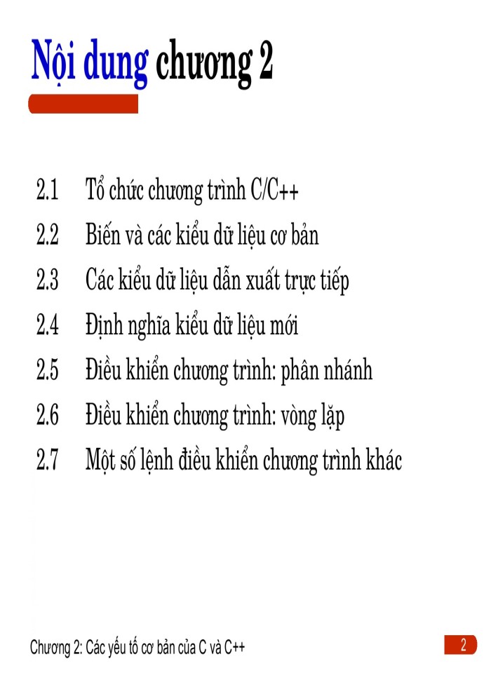 image for page Các yếu tố cơ bản trong C/C++