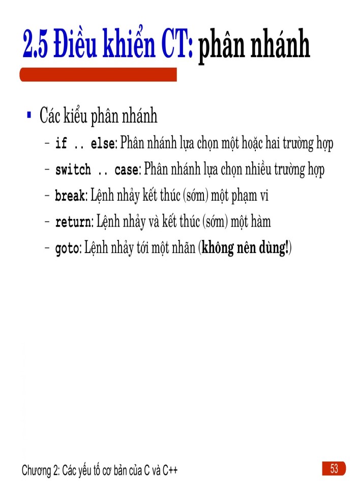 image for page Các yếu tố cơ bản trong C/C++