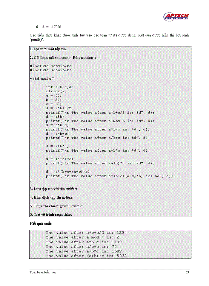 image for page Toán tử biểu thức trong C++