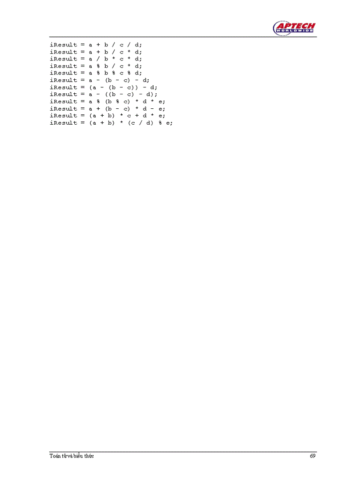 image for page Toán tử biểu thức trong C++