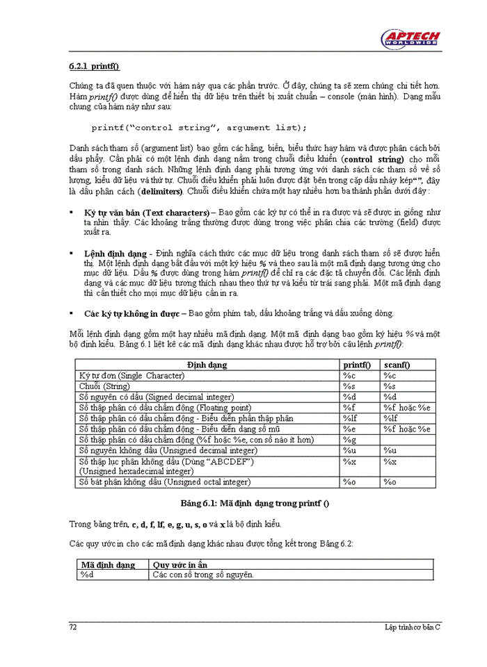 image for page Nhập xuất trong C